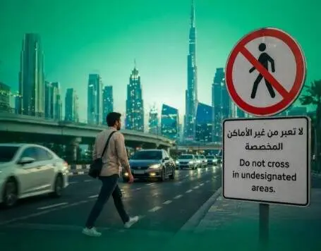 La Polic&iacute;a de Dub&aacute;i difundi&oacute; esta imagen para reforzar la seguridad vial.