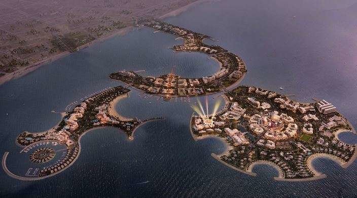 Una imagen del archipiélago artificial de Al Marjan en el emirato de Ras Al Khaimah.