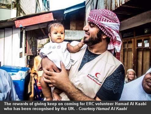 Al Kaabi durante su experiencia como voluntario. (Hamad Al Kaabi)