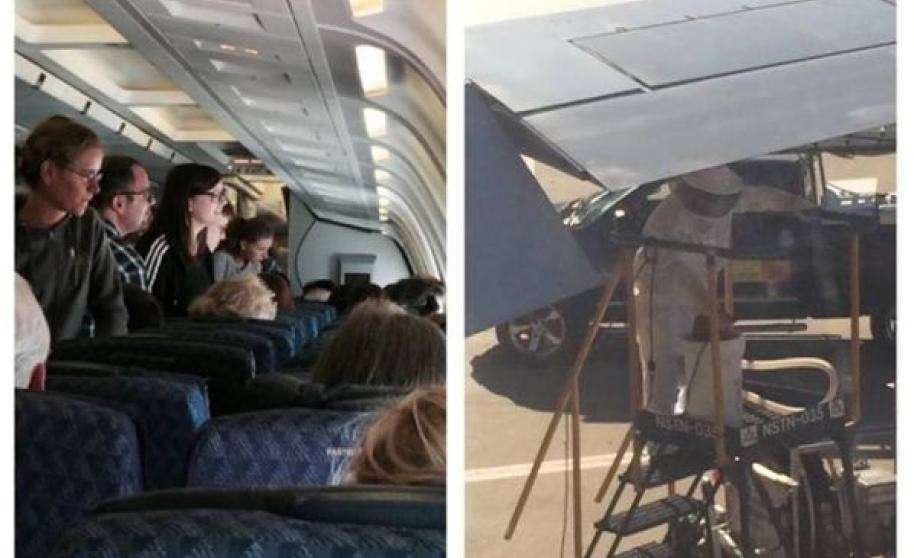 Los pasajeros no podían salir del avión.