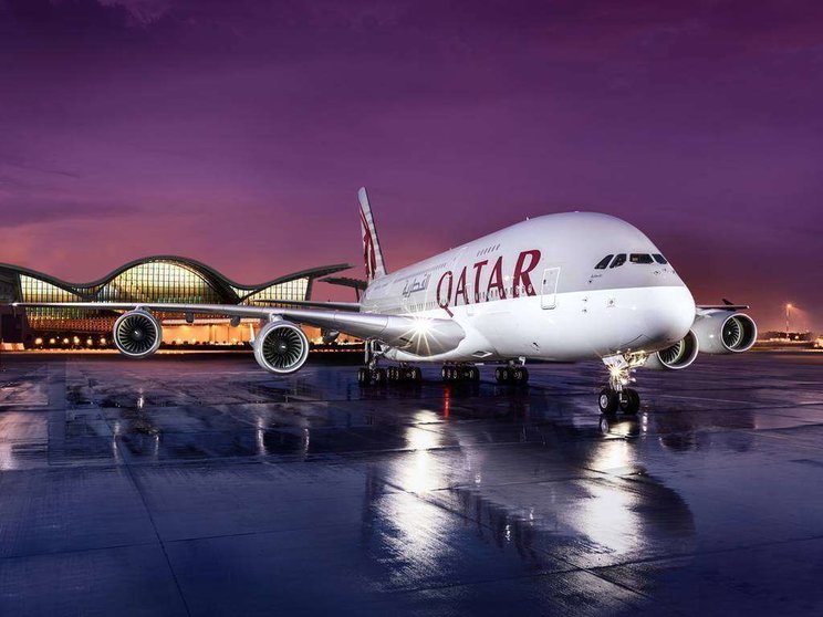 Un avión A380 de Qatar Airways.