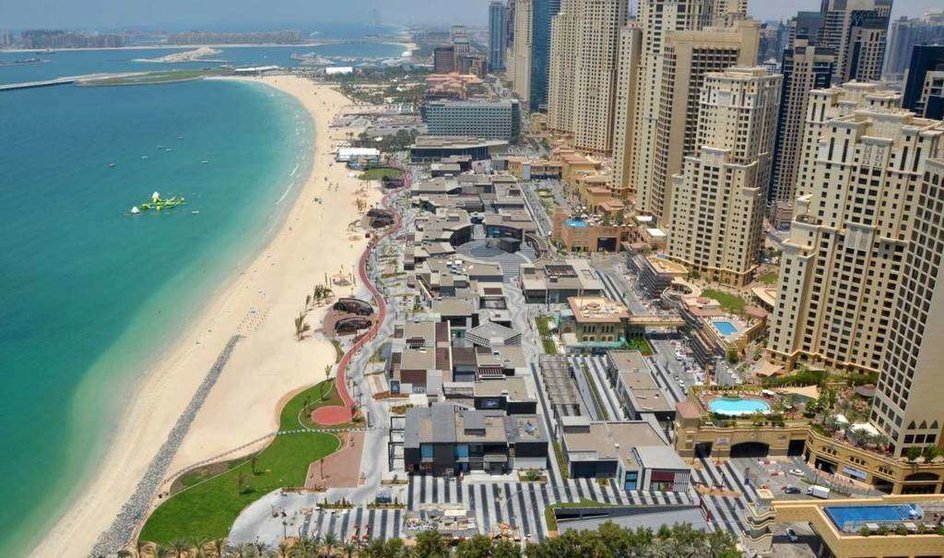 Imagen aérea de Jumeirah Beach Residence.