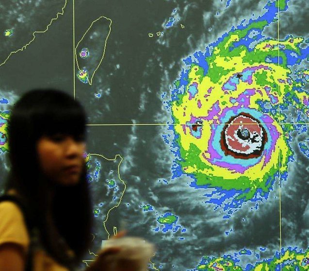 El tifón se dirige directamente a Taiwán.