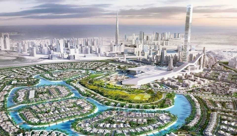 Maqueta de District One, situado en Dubai entre el Down Town y el hipódormo de Meydan.