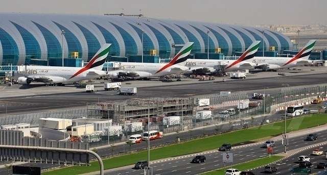 Perspectiva del Aeropuerto Internacional de Dubai. 