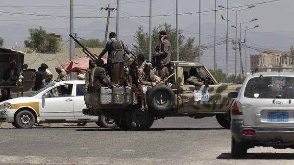 Miembros del grupo rebelde de los hutíes en Yemen.