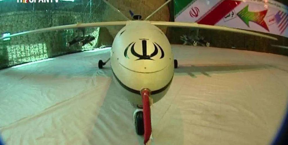 Una imagen del dron iraní Saeqe. 