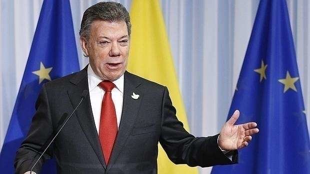 El presidente de Colombia, José Manuel Santos, en una comparecencia en Bruselas.