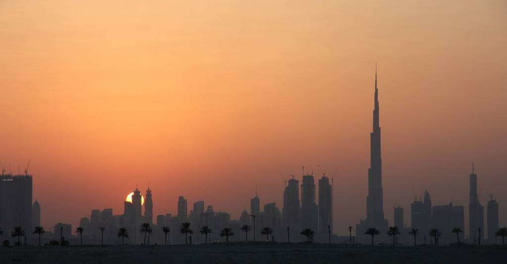 Skyline de Dubai en el atardecer. (Rafael Pérez / EL CORREO DEL GOLFO)