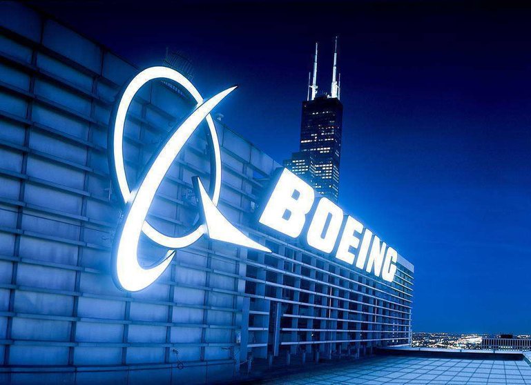 Logo de la fabricante de aviones estadounidense Boeing.