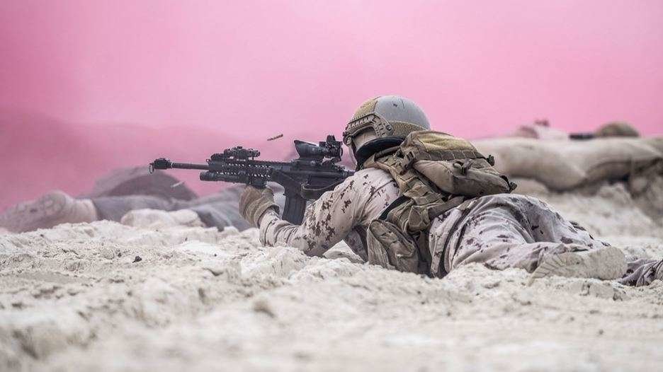 Un soldado de las Fuerzas de Emiratos Árabes.
