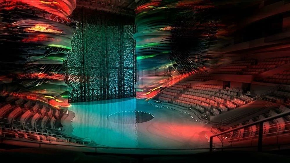 Perspectiva del teatro acuático 'La Perle' de Dubai.
