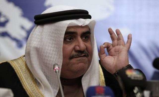 El jeque Khaled bin Ahmed al-Khalifa, ministro de Asuntos Exteriores de Bahréin.