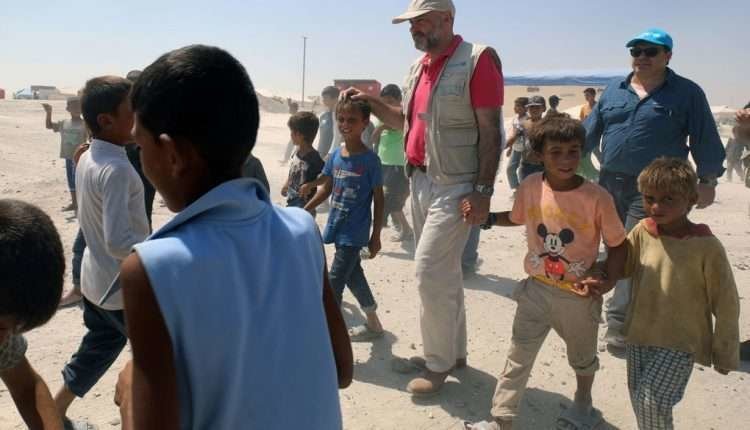 En la imagen de AFP, niños desplazados sirios.