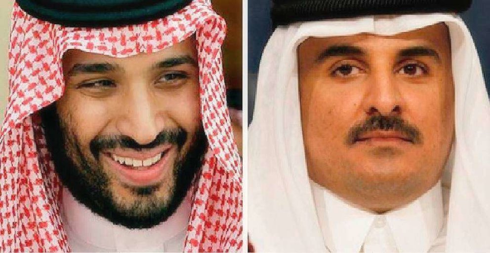 El príncipe heredero de Arabia Saudita -izquierda- y el emir de Qatar.