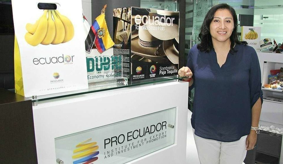 María Soledad López, fundadora y CEO de GoRaymi, en las instalaciones de ProEcuador en Dubai. (EL CORREO)