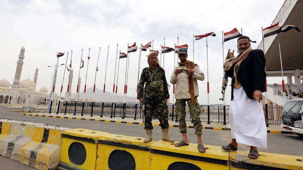 Soldados yemeníes leales al ex presidente Ali Abdullah Saleh en una plaza de Saná.