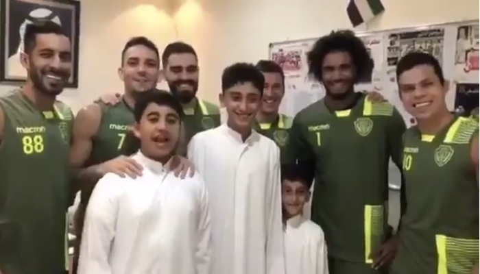 Jugadores del Al Wasl durante el vídeo. 