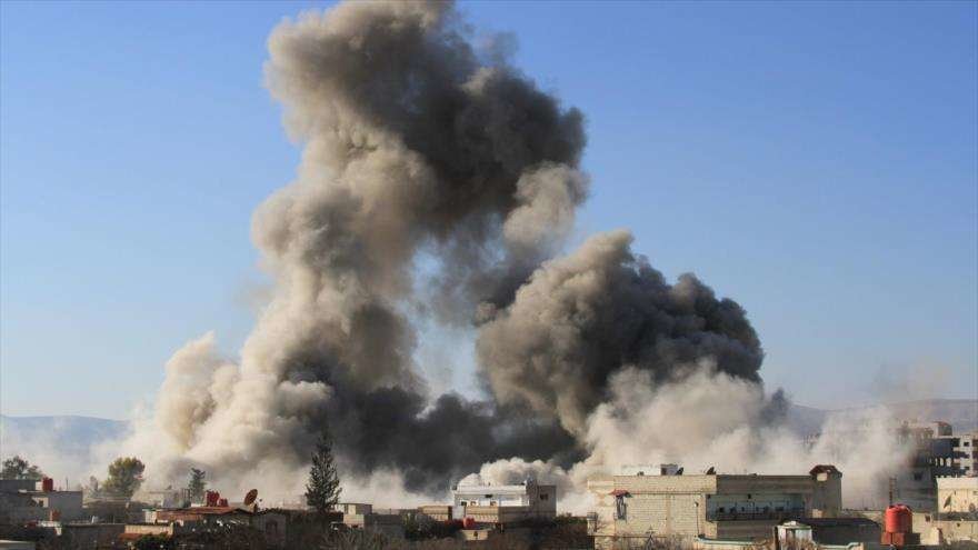 Ataque aéreo en Siria por parte de la Coalición liderada por EEUU.