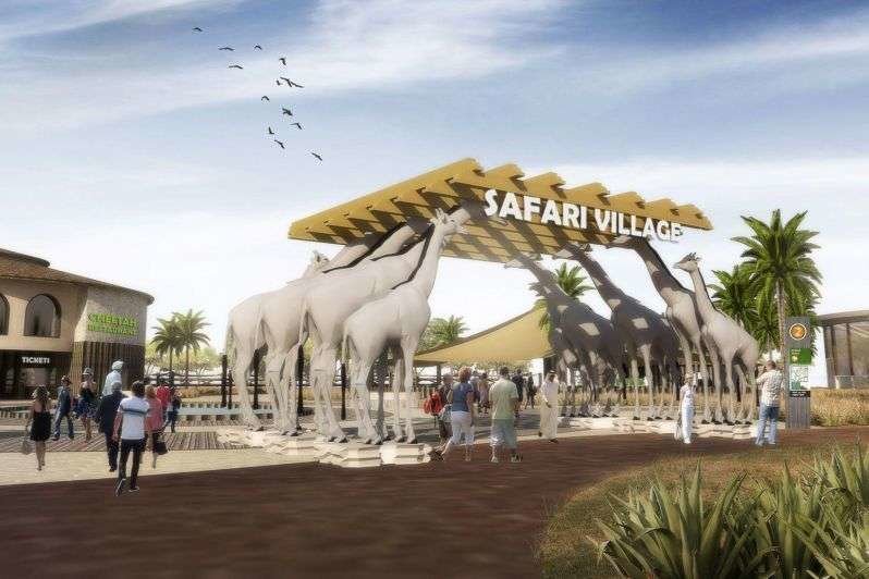 Uno de los recintos en Dubai Safari Park.