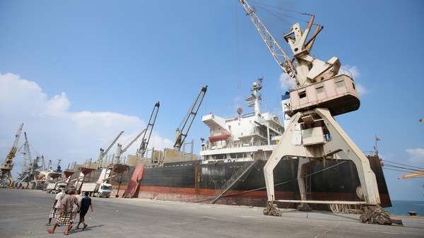 Una imagen del puerto de Hodeidah en Yemen.