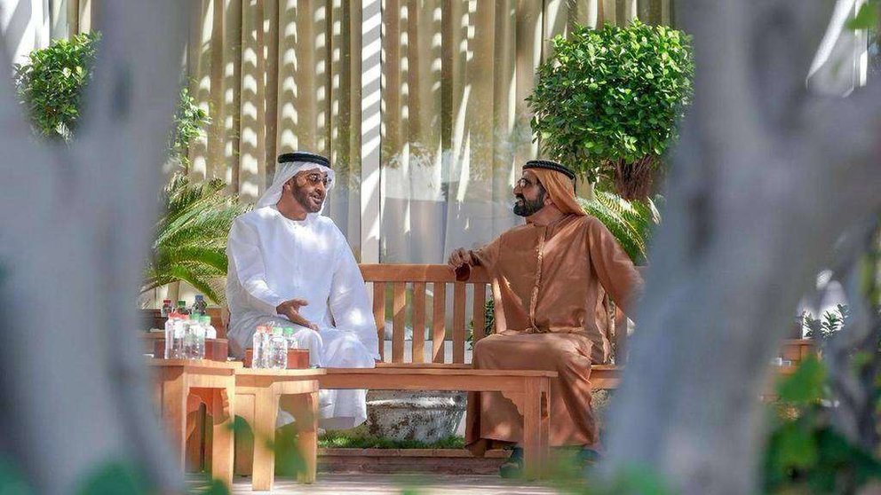 El príncipe heredero de Abu Dhabi y el gobernador de Dubai. (WAM)