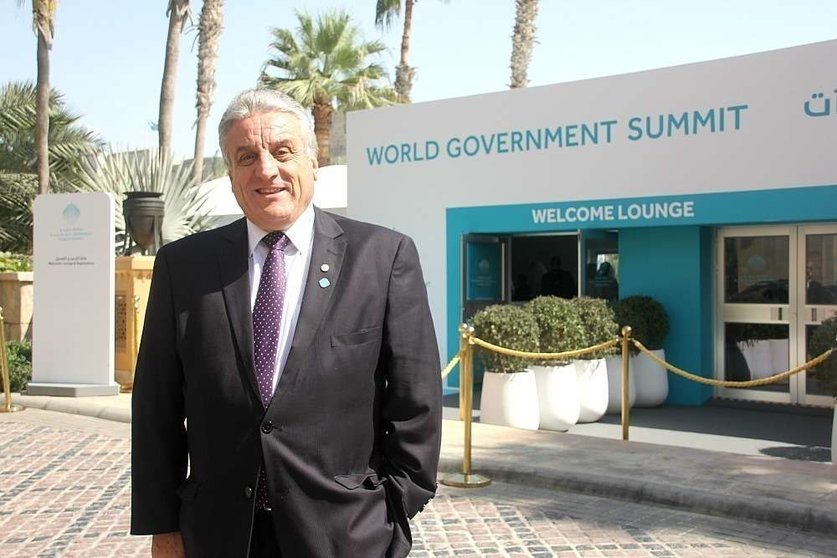 El uruguayo Alberto Scavarelli, en la Cumbre Mundial del Gobierno 2018 celebrada en Dubai. (EL CORREO)