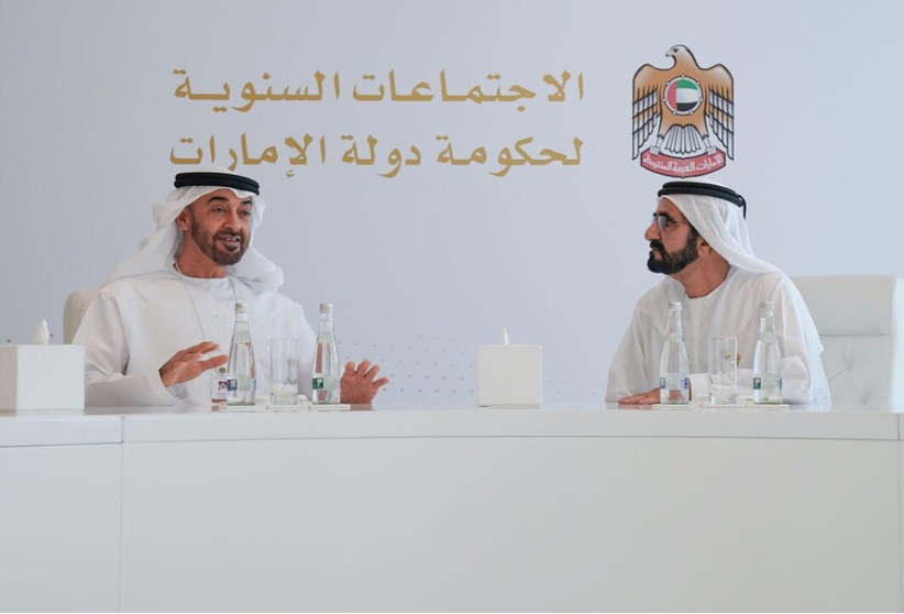 Los líderes emiratíes Sheikh Mohammed bin Zayed y Sheikh Mohammed bin Rashid. (WAM)