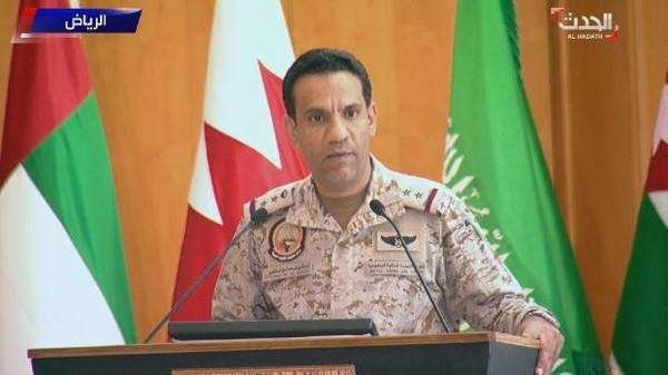 El coronel Turki al - Maliki, portavoz de la Coalición Árabe que lucha para restablecer la legitimidad en Yemen.