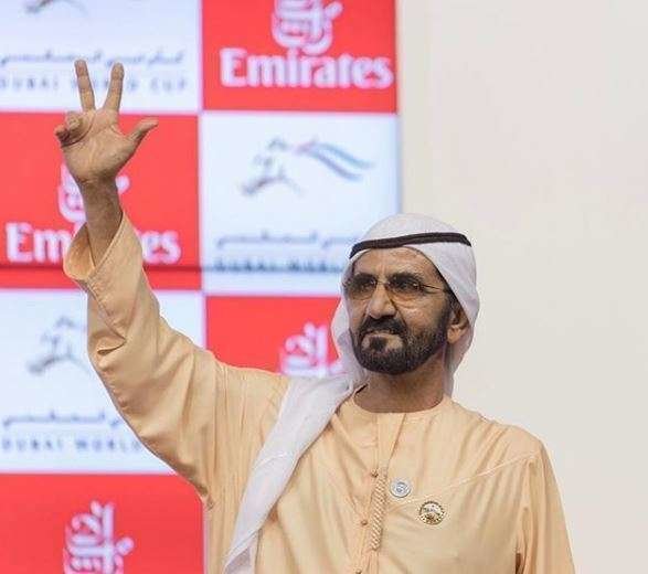 El gobernante de Dubai, tras una victoria ecuestre. (Fuente externa)