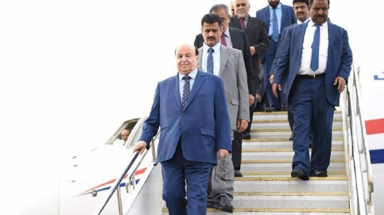 El presidente de Yemen llega a Adén.