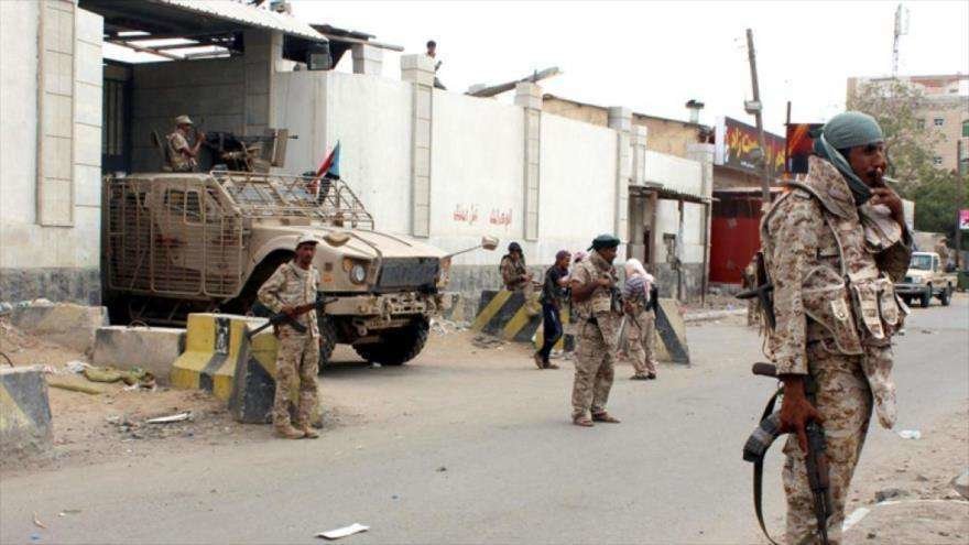 Soldados yemeníes en un cuartel en Adén. 