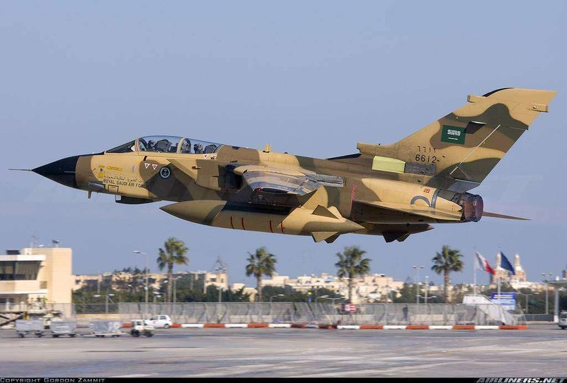 Un avión de combate Tornado de Arabia Saudita.