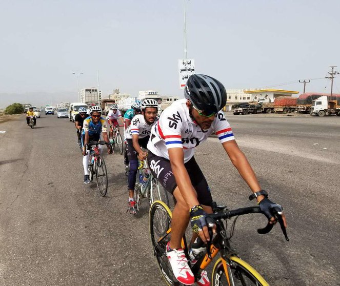 Participantes en la carrera ciclista celebrada en Adén. (WAM)