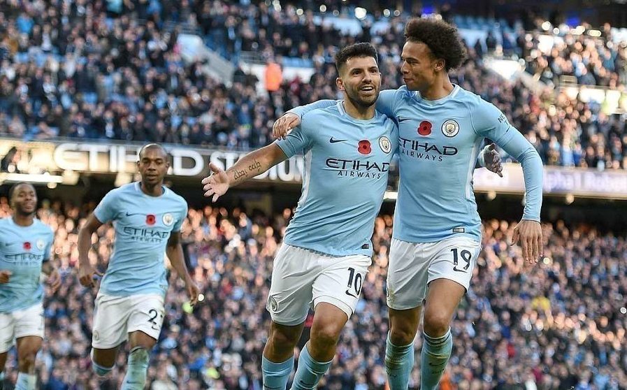 El Manchester City celebra un gol la temporada 2018-2019.
