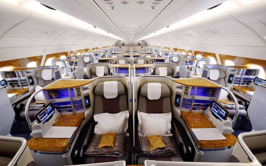 Imagen interior de los nuevos Airbus A380. 