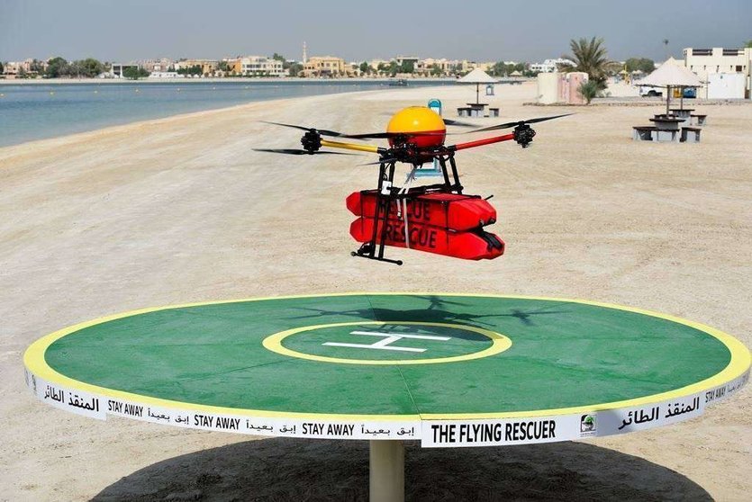 El nuevo dron de rescate de la Municipalidad de Dubai.