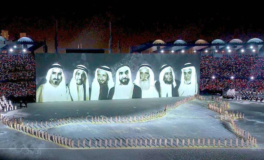 Impresionante imagen de la celebración del 47 Día Nacional de EAU en Abu Dhabi. (WAM)