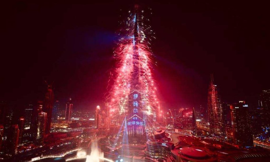 Impresionante imagen del Burj Khalifa en el Año Nuevo de 2019. (@DXBMediaOffice)