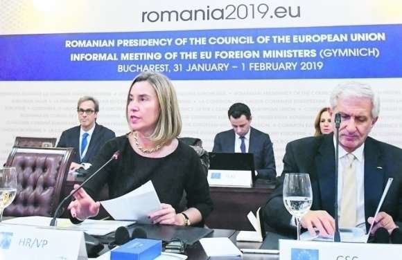 En la imagen de AFP, Federica Mogherini en el momento de dar a conocer la creación del Grupo de Contacto el pasado 31 de enero.