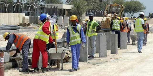 Trabajadores en Qatar.