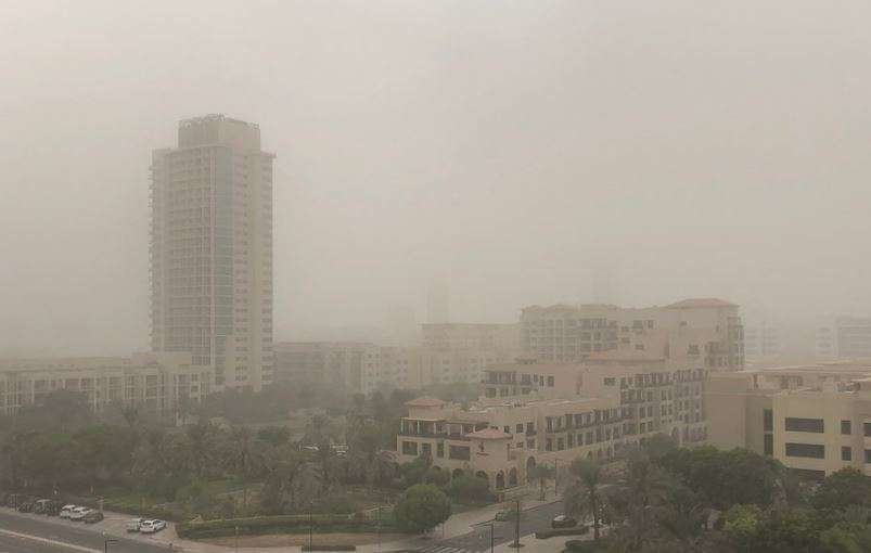 Una imagen de Dubai durante la tormenta de arena.