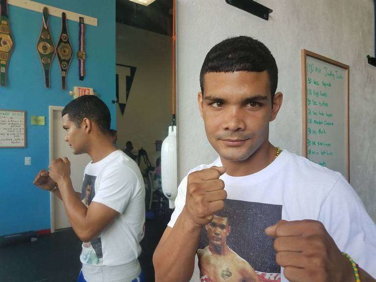 El boxeador cubano Neslán Machado.