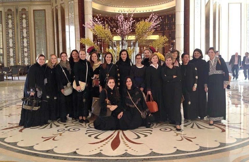 Grupo de españolas en el Hotel Ritz Carlton de Riad. (Cedida)
