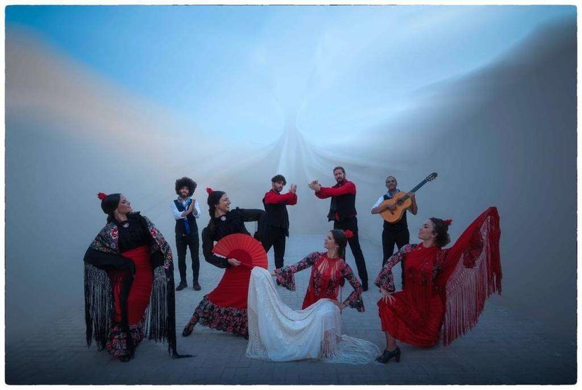 Grupo de artistas de Flamenco and Art en Abu Dhabi. (Cedida)