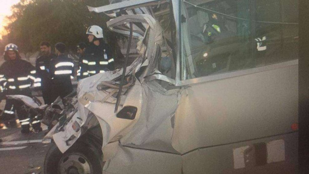 La Policía de Abu Dhabi difundió esta imagen del accidente.