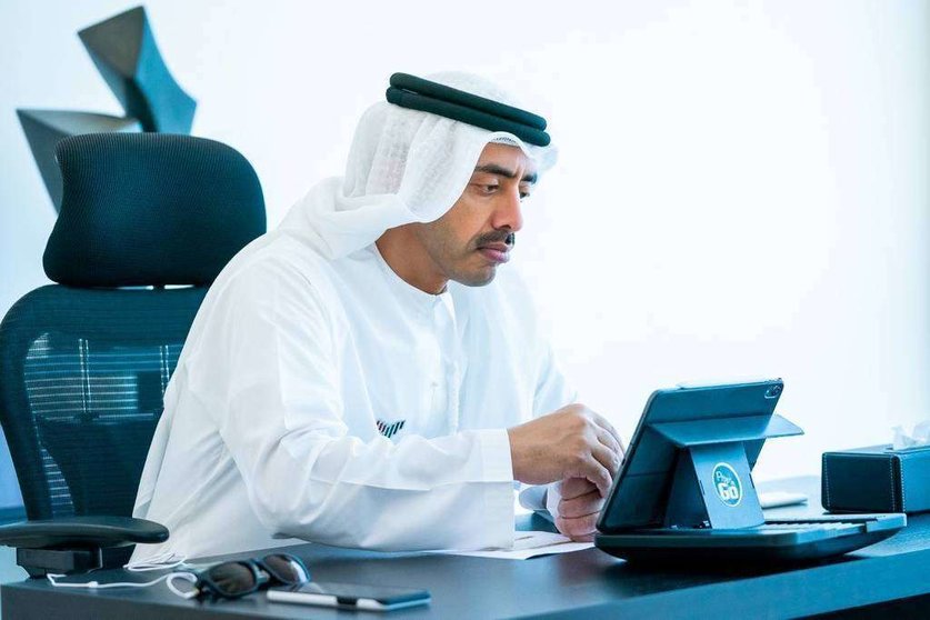 El jeque Abdullah bin Zayed, ministro de Asuntos Exteriores y Cooperación Internacional de EAU. (WAM)