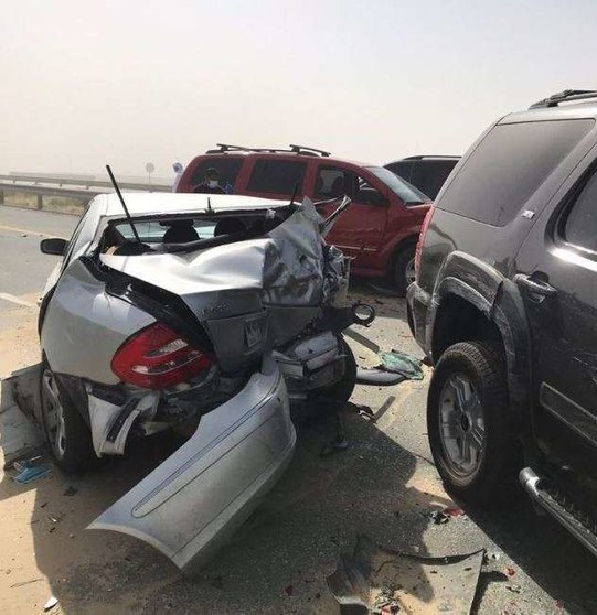 La Policía de Dubai difundió imágenes del accidente de tráfico.