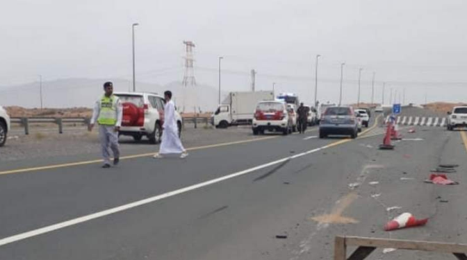 Una imagen del accidente en la Emirates Road.