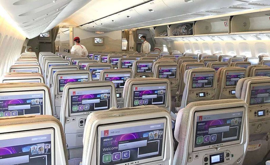 Boeing 777 de Emirates de Madrid a Dubai en junio de 2020. (EL CORREO)
